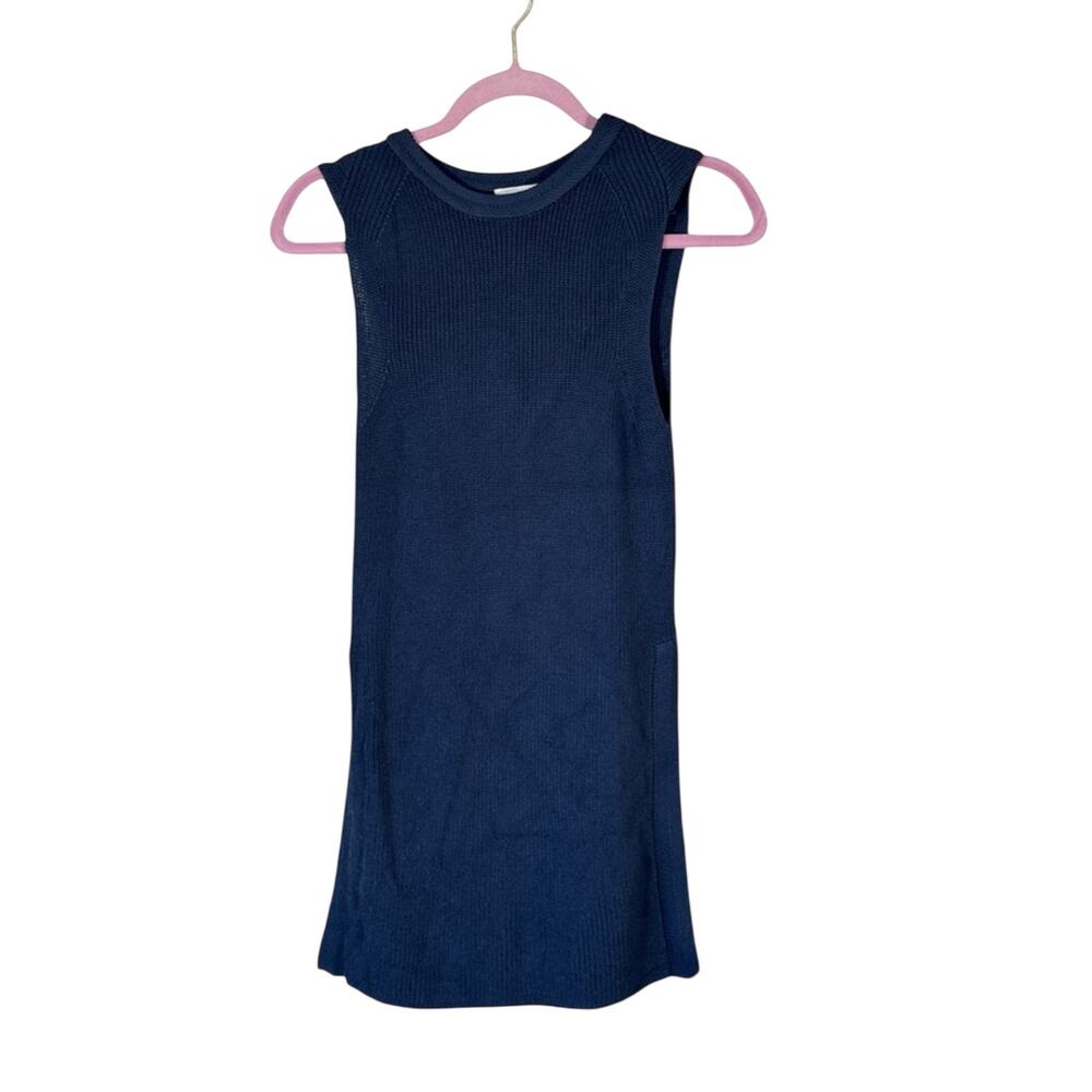 Wilfred Blue Knit Tank Top Womens XS Preppy Career Corpcore Long Line Layering